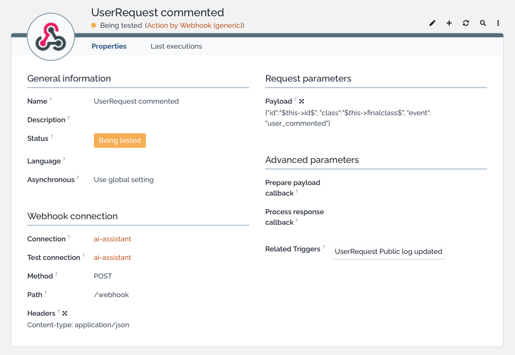 Webhook: user commented